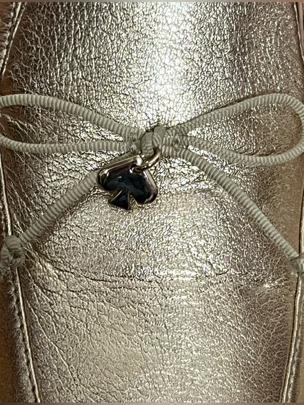 Kate Spade Metallic Gold Sarah Leather Loafers — Size 7 - Picture 10 of 10